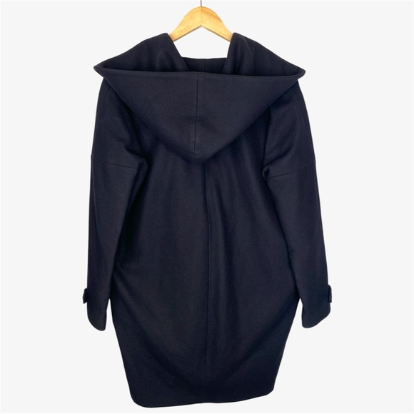 ALL SAINTS Size:6 Italian Cloth 80% Virgin Wool Hooded Klein Duffle Toggle Coat - Picture 4 of 4